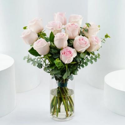 باقة أنفاس الورد الوردية – 12 وردة