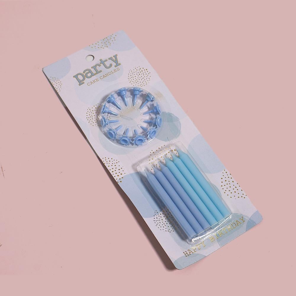 شموع عيد ميلاد (متوفرة باللون الأزرق أو الوردي)